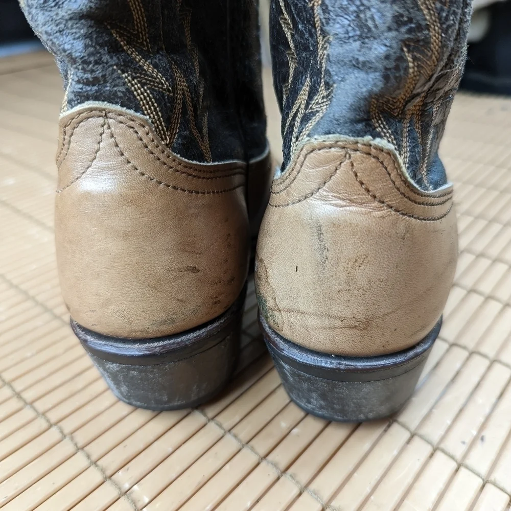 Laredo Boots Mens cognac brown and black shaft 14
